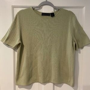 Laura Scott Sage Green Short Sleeve Sweater – XL size